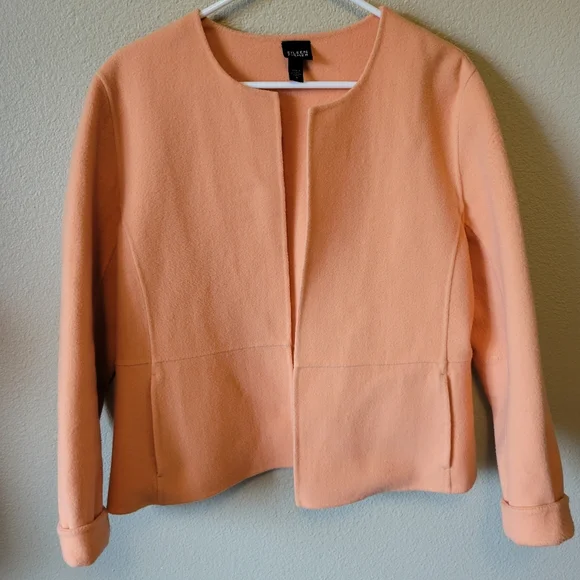 Eileen Fisher Virgin Wool Cashmere Blend Open Blazer, Medium - Picture 8 of 9